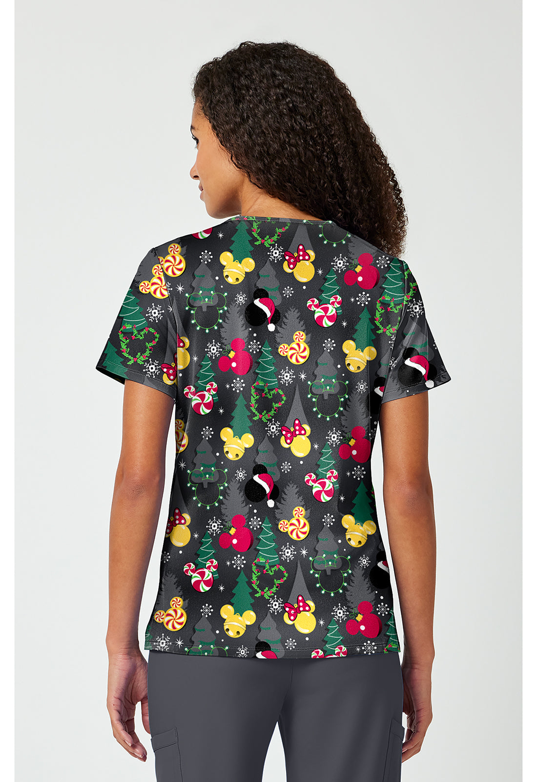 Mickey Mouse Tooniforms Disney Christmas V Neck Scrub Top TF797 MKYJ