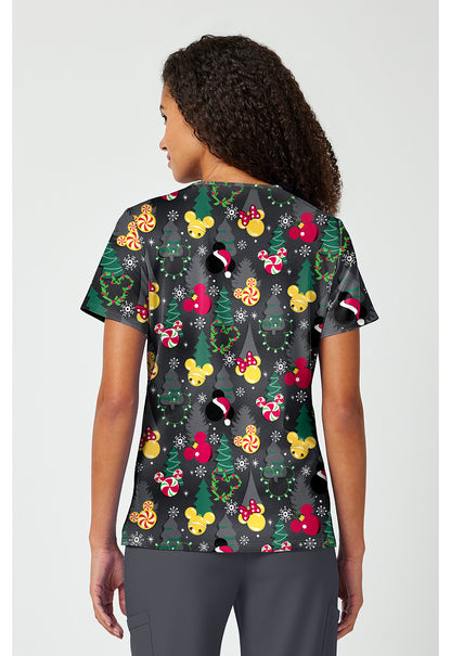 Mickey Mouse Tooniforms Disney Christmas V Neck Scrub Top TF797 MKYJ