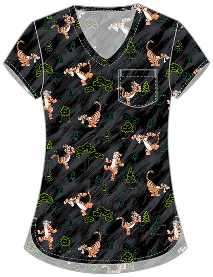 Tigger Tooniforms Licensed Disney Winnie The Pooh V Neck Scrub Top TF797 PHZF