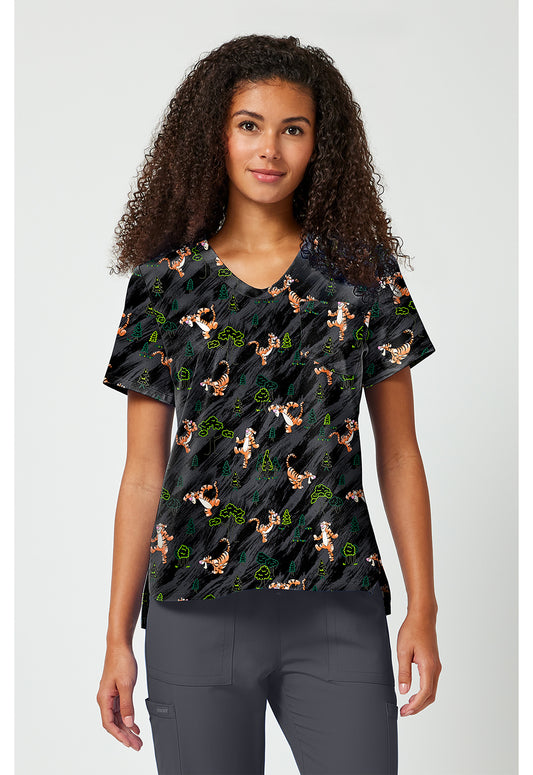 Tigger Tooniforms Licensed Disney Winnie The Pooh V Neck Scrub Top TF797 PHZF