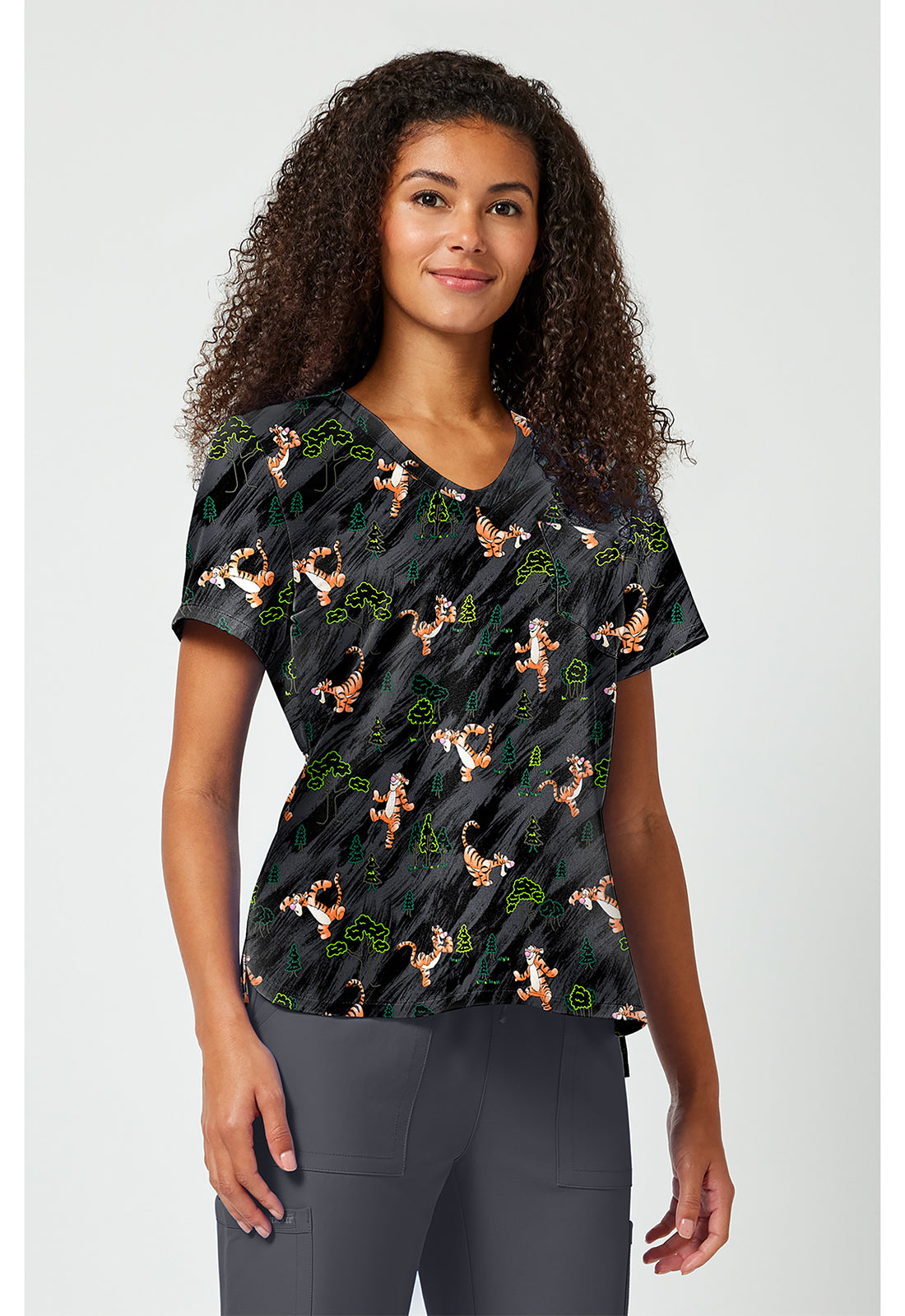 Tigger Tooniforms Licensed Disney Winnie The Pooh V Neck Scrub Top TF797 PHZF