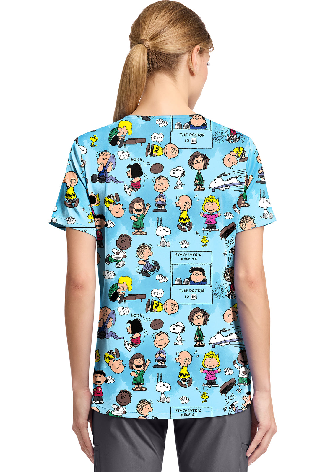 Charlie Brown Tooniforms Licensed Peanuts V Neck Scrub Top TF797 PNEF