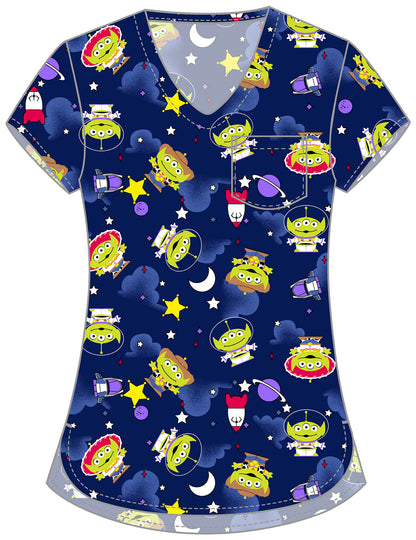 Aliens Tooniforms Licensed Disney Toy Story V Neck Scrub Top TF797 TSID