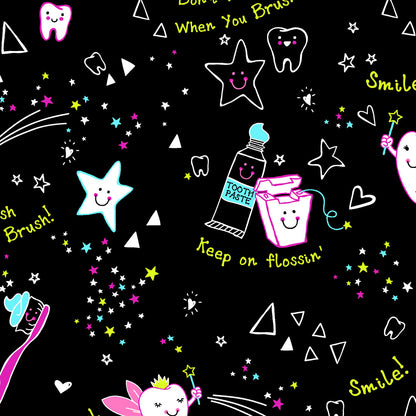 Tooth Fairy Magic Cherokee Dental Print V Neck Scrub Top CK616 TOFR