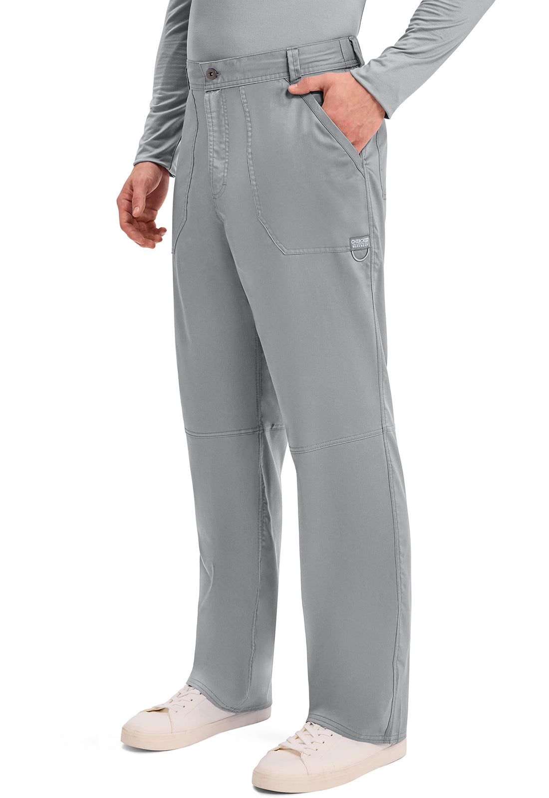 Pantalón Cherokee WW Revolution Scrub para hombre, con bragueta delantera, WW140, en negro, azul marino y peltre