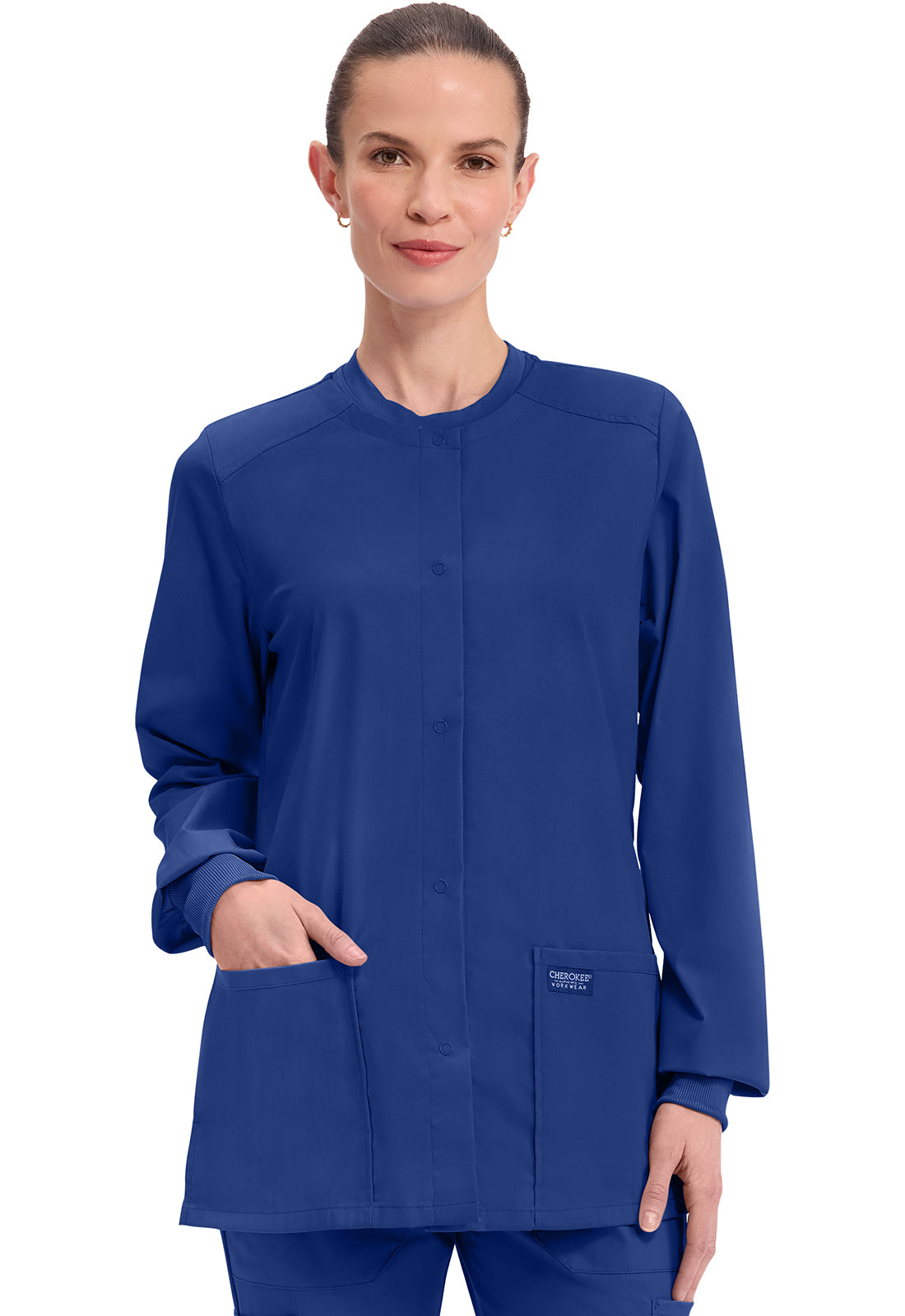 Cherokee WW Professionals Scrubs Snap Front Jacket WW340