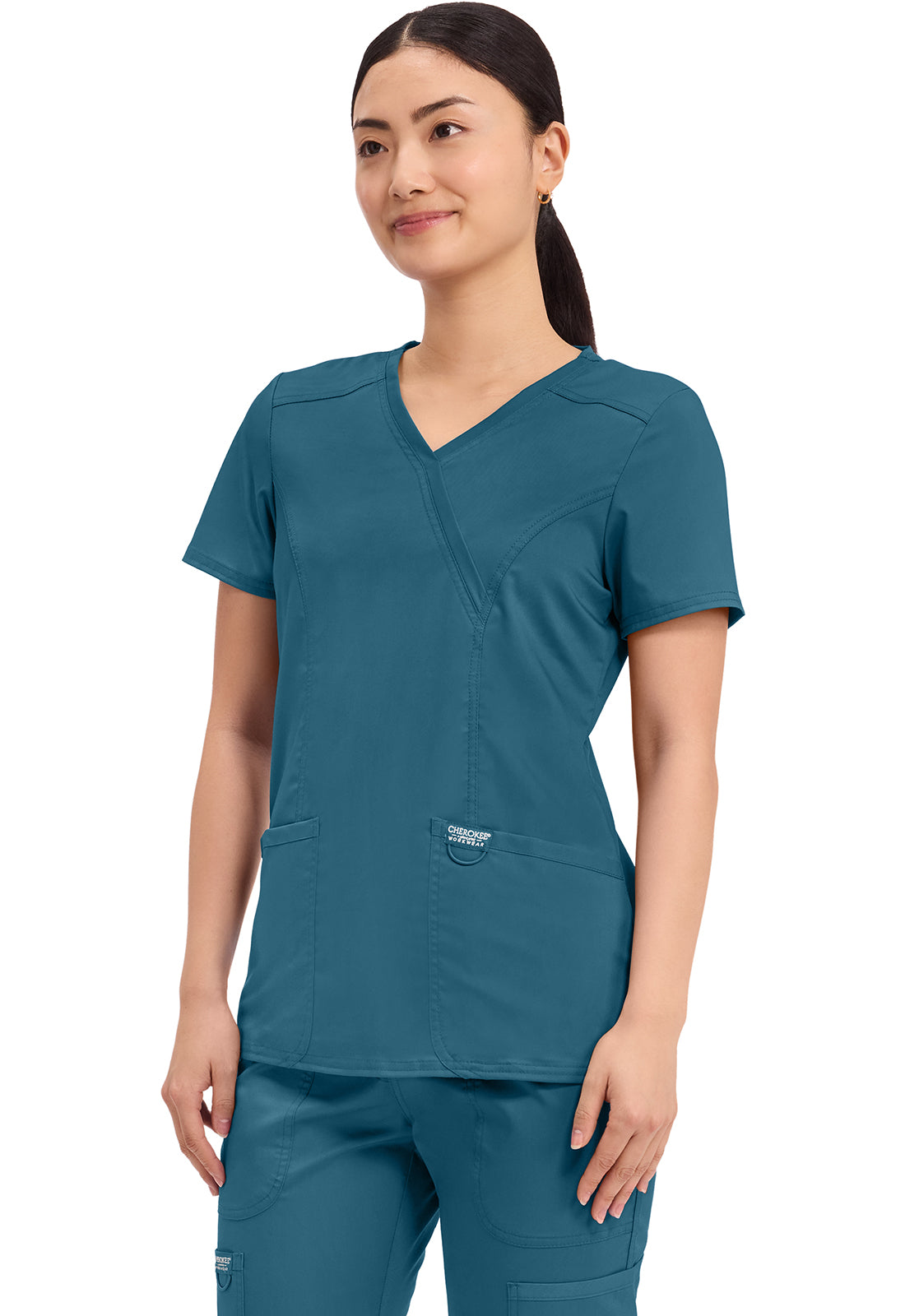 Cherokee WW Revolution Scrubs Mock Wrap Top WW610