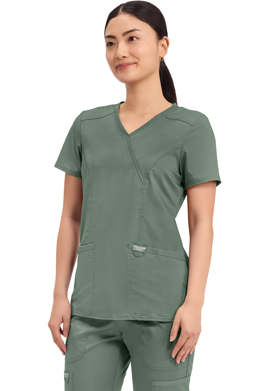 Cherokee WW Revolution Scrubs Mock Wrap Top WW610