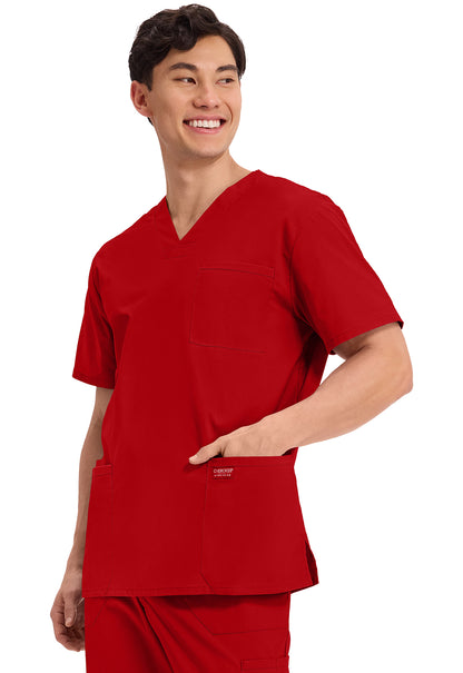 Cherokee WW Professionals Men's V Neck Top WW695 Galaxy, Grey, Hunter, Olive, Red, Teal, White, WIne