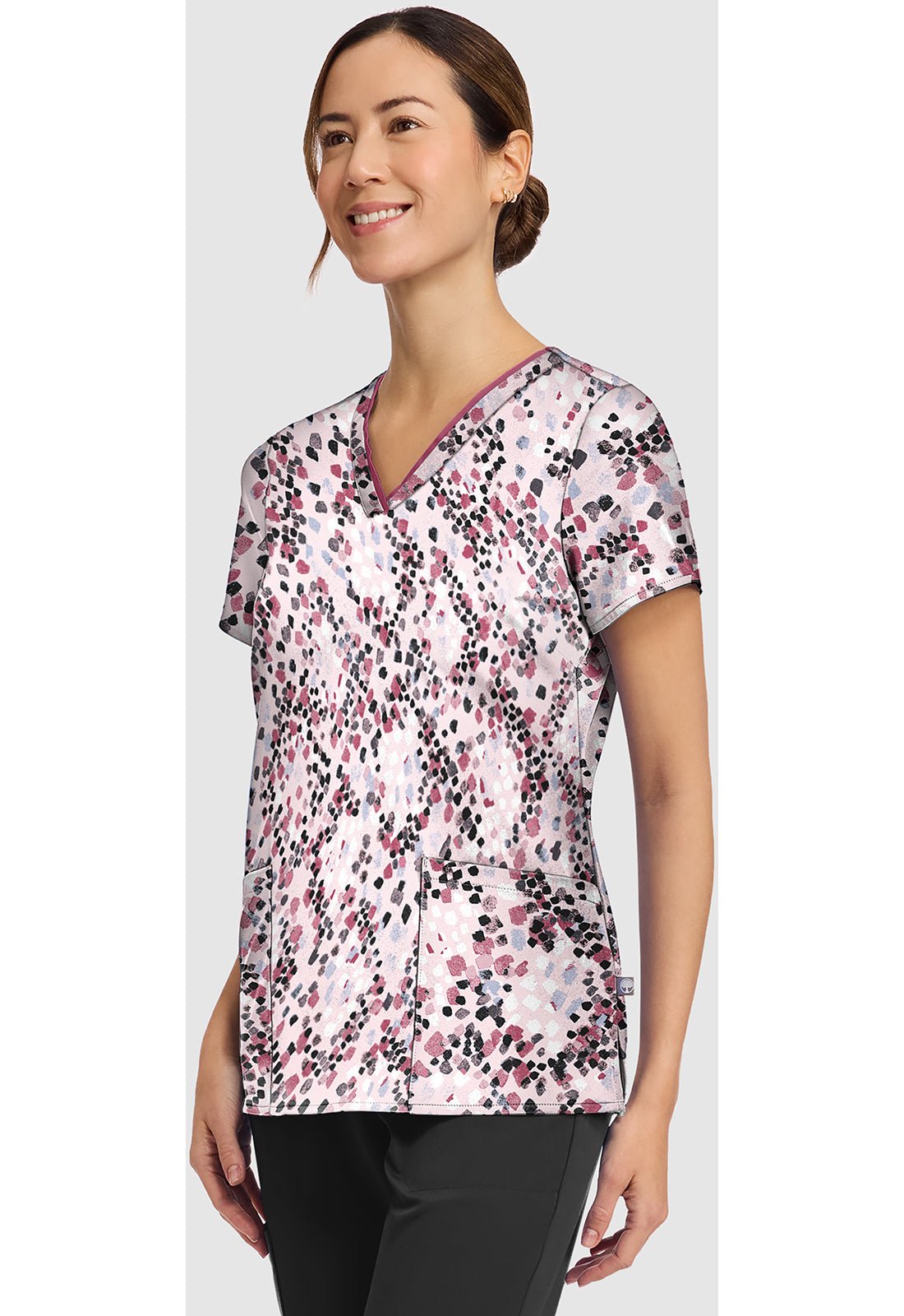 Abstract Python Healing Hands Amanda Print Scrub V Neck Top HH910 ABPY - Scrubs Select