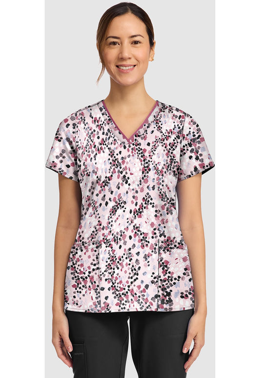 Abstract Python Healing Hands Amanda Print Scrub V Neck Top HH910 ABPY - Scrubs Select