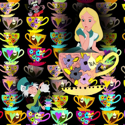 Alice In Wonderland Tooniforms Licensed Disney V Neck Scrub Top TF627 ALTT - Scrubs Select