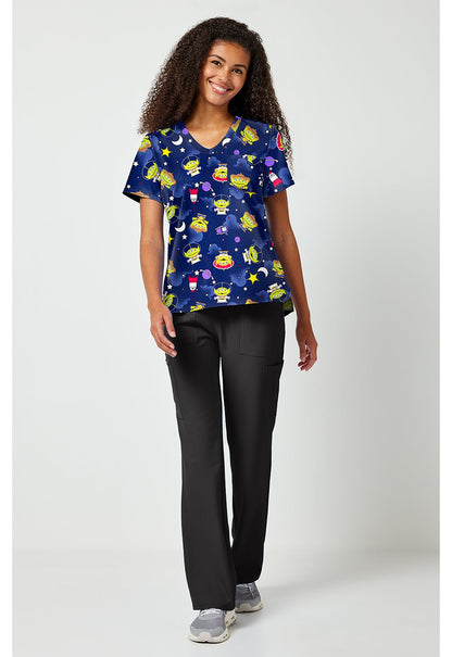 Aliens Tooniforms Licensed Disney Toy Story V Neck Scrub Top TF797 TSID - Scrubs Select