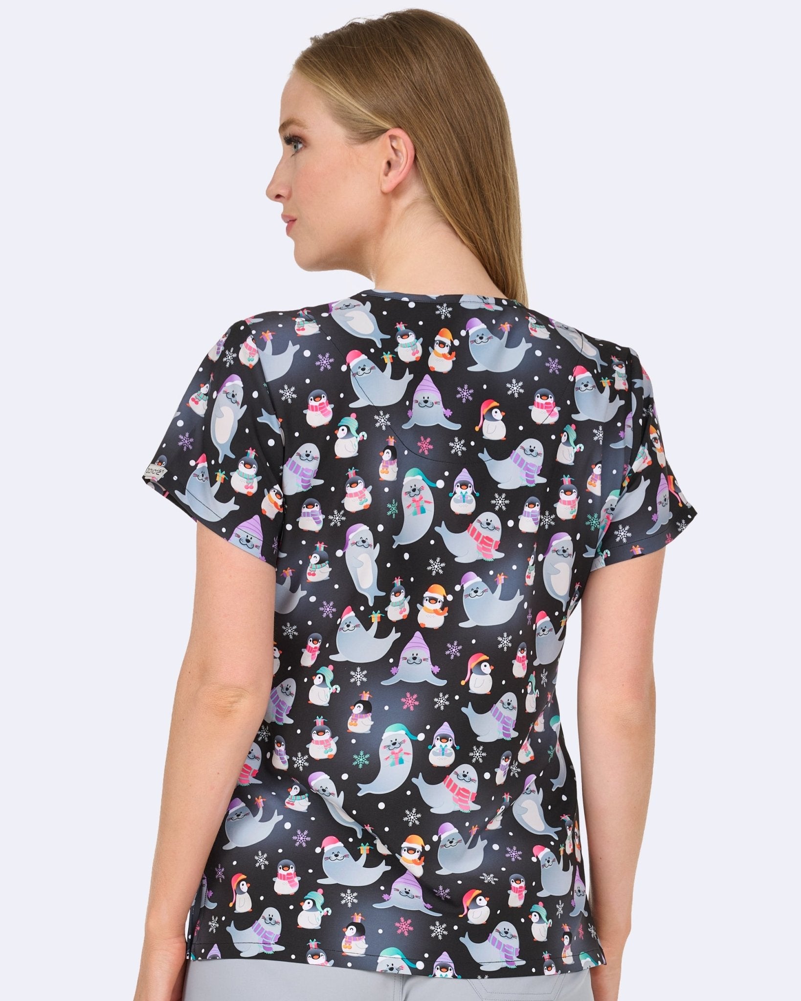 Arctic Friends Zavate Print Scrub V Neck Top 1054 ARFR - Scrubs Select