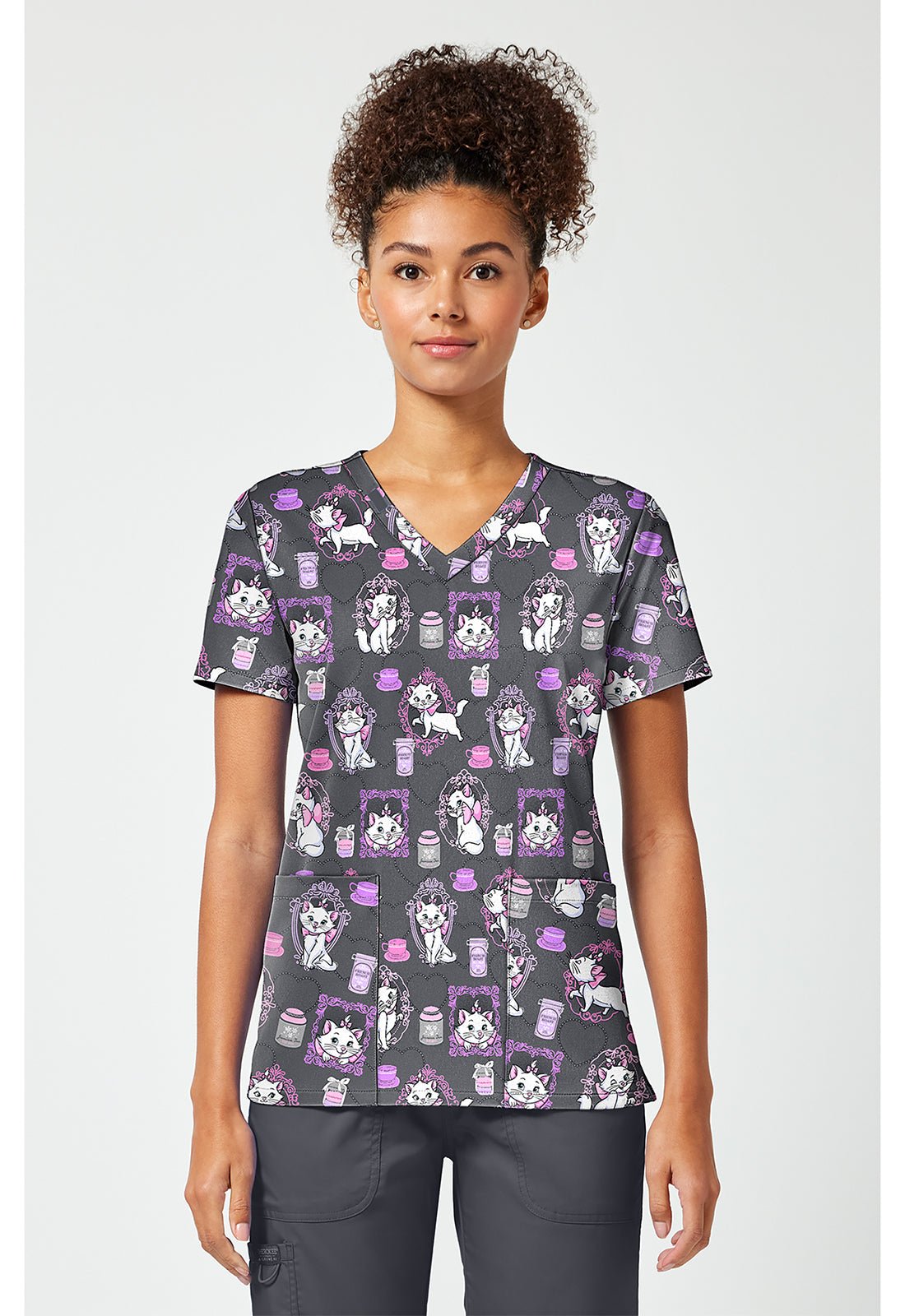 Aristocats Tooniforms Licensed Disney V Neck Scrub Top TF796 ACCC - Scrubs Select