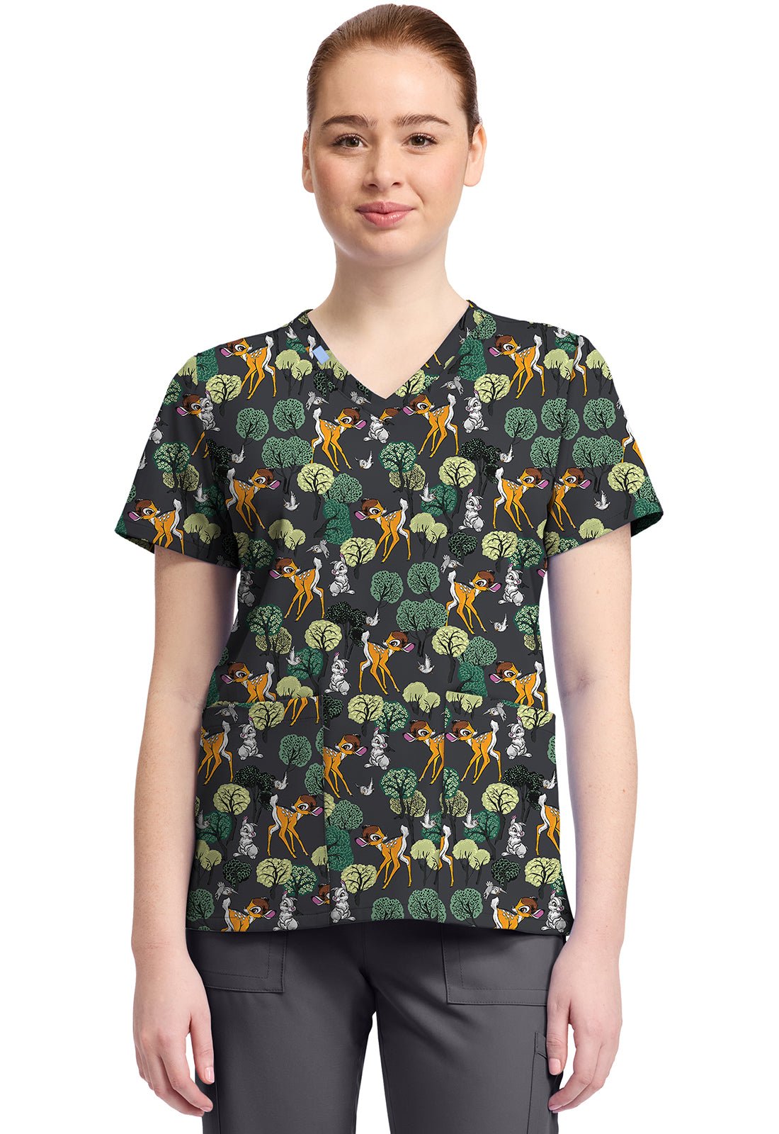 Bambi Tooniforms Licensed Disney V Neck Scrub Top TF796 BAFT - Scrubs Select