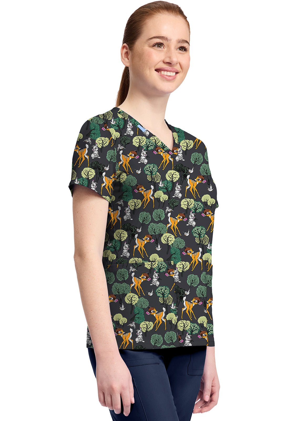 Bambi Tooniforms Licensed Disney V Neck Scrub Top TF796 BAFT - Scrubs Select