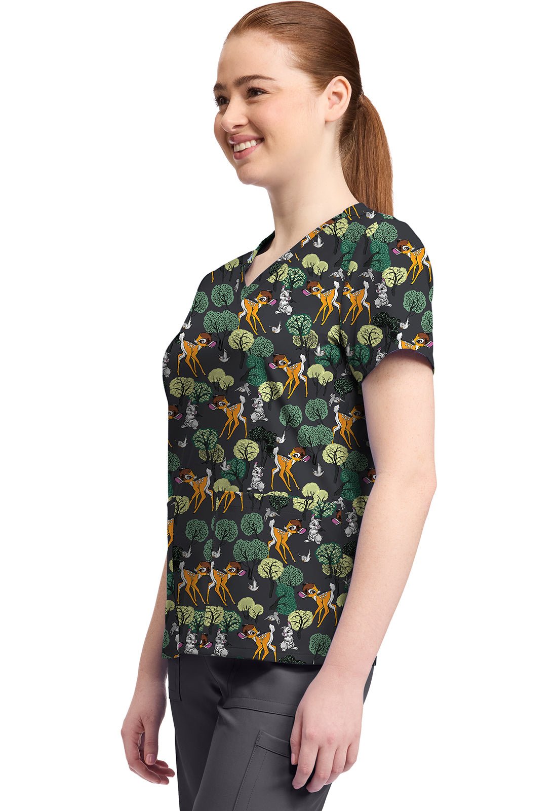 Bambi Tooniforms Licensed Disney V Neck Scrub Top TF796 BAFT - Scrubs Select