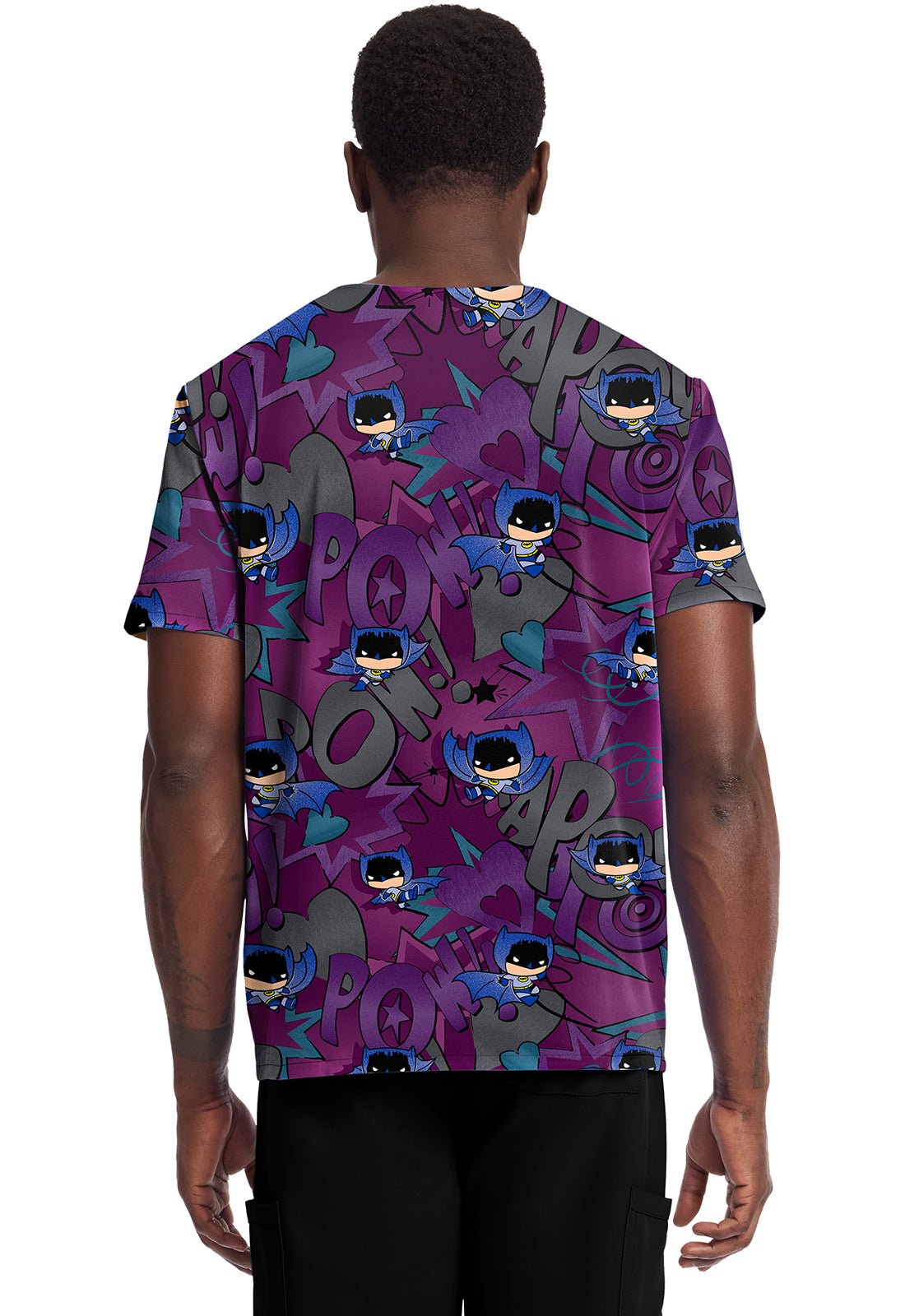 Batman Cherokee Tooniforms DC Men's V Neck Scrub Top TF788 DMUS - Scrubs Select