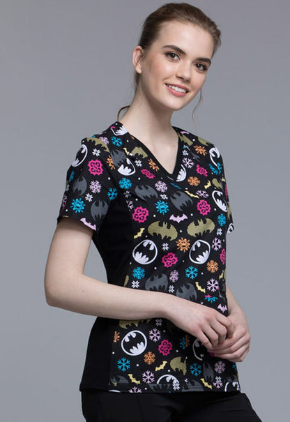 Batman Tooniforms Licensed DC V Neck Scrub Top TF648 DMBF - Scrubs Select