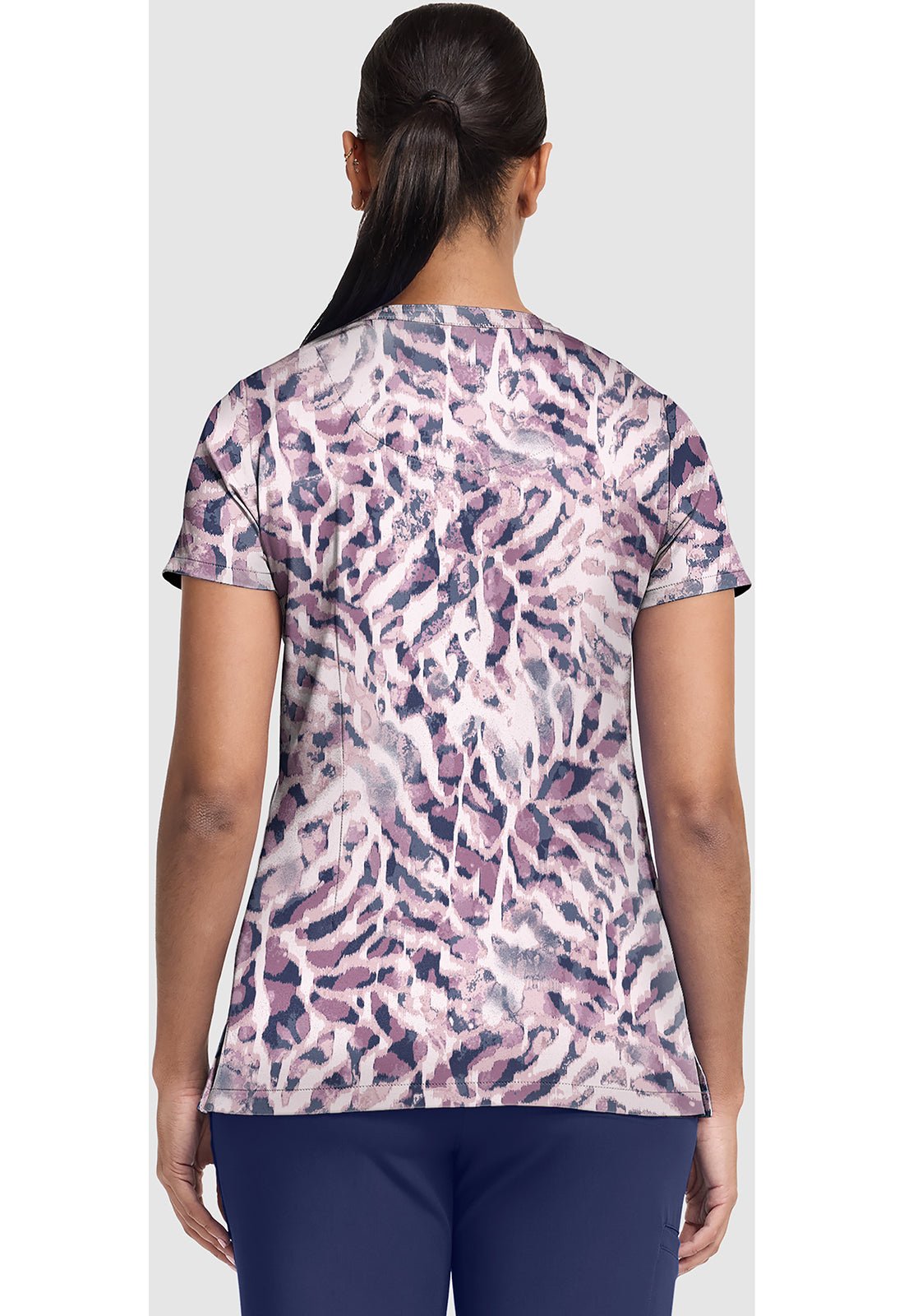 Bleached Stripes Healing Hands Ivy Print Scrub V Neck Top HH907 BLSI - Scrubs Select