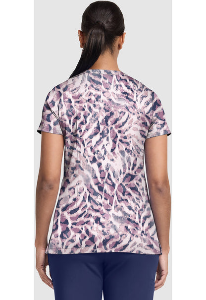 Bleached Stripes Healing Hands Ivy Print Scrub V Neck Top HH907 BLSI - Scrubs Select