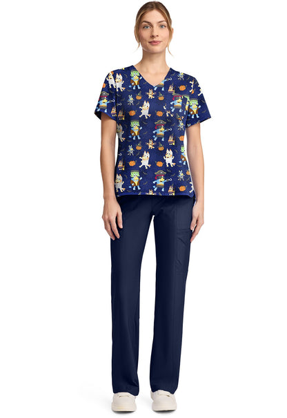 Bluey Tooniforms Licensed Halloween V Neck Scrub Top TF795 BYPP - Scrubs Select