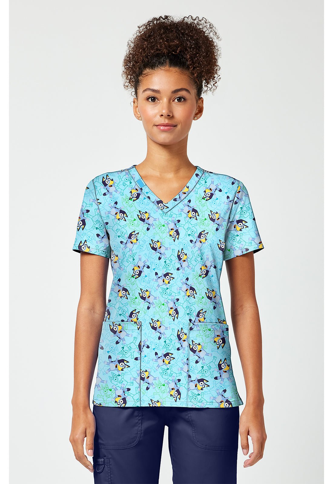 Bluey Tooniforms Licensed V Neck Scrub Top TF796 BYSP - Scrubs Select