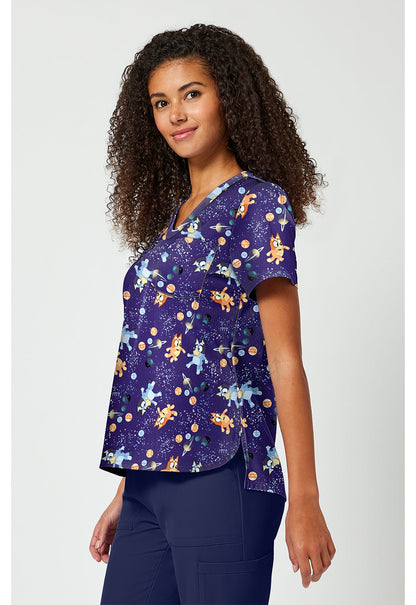 Bluey Tooniforms Licensed V Neck Scrub Top TF797 BYBC - Scrubs Select