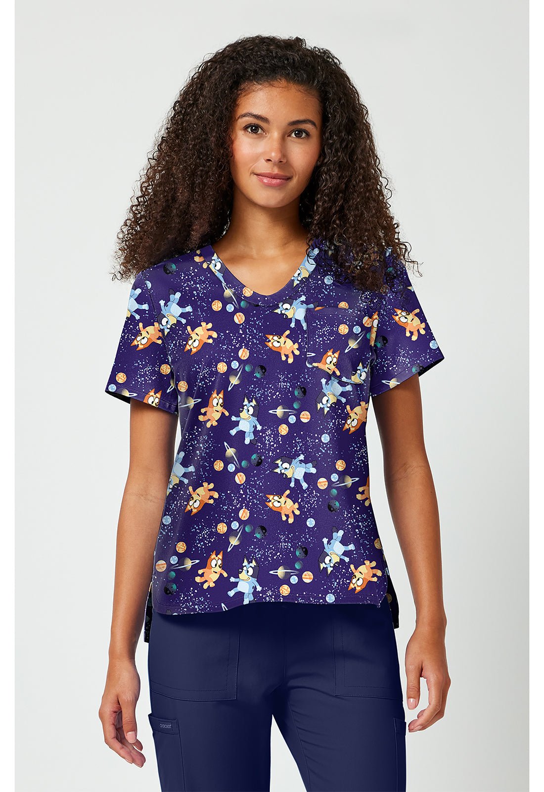Bluey Tooniforms Licensed V Neck Scrub Top TF797 BYBC - Scrubs Select