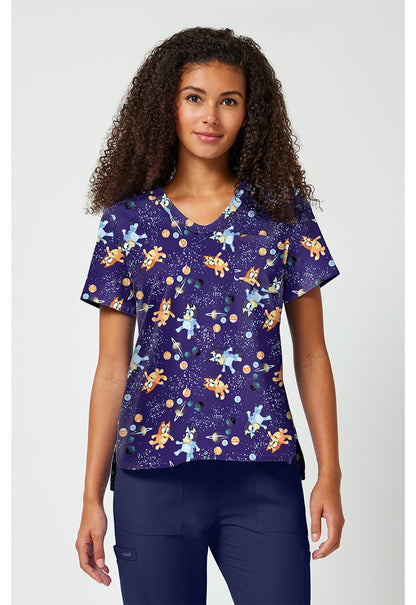 Bluey Tooniforms Licensed V Neck Scrub Top TF797 BYBC - Scrubs Select