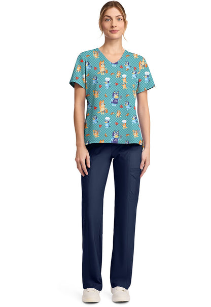 Bluey Tooniforms Licensed V Neck Scrub Top TF797 BYBQ - Scrubs Select