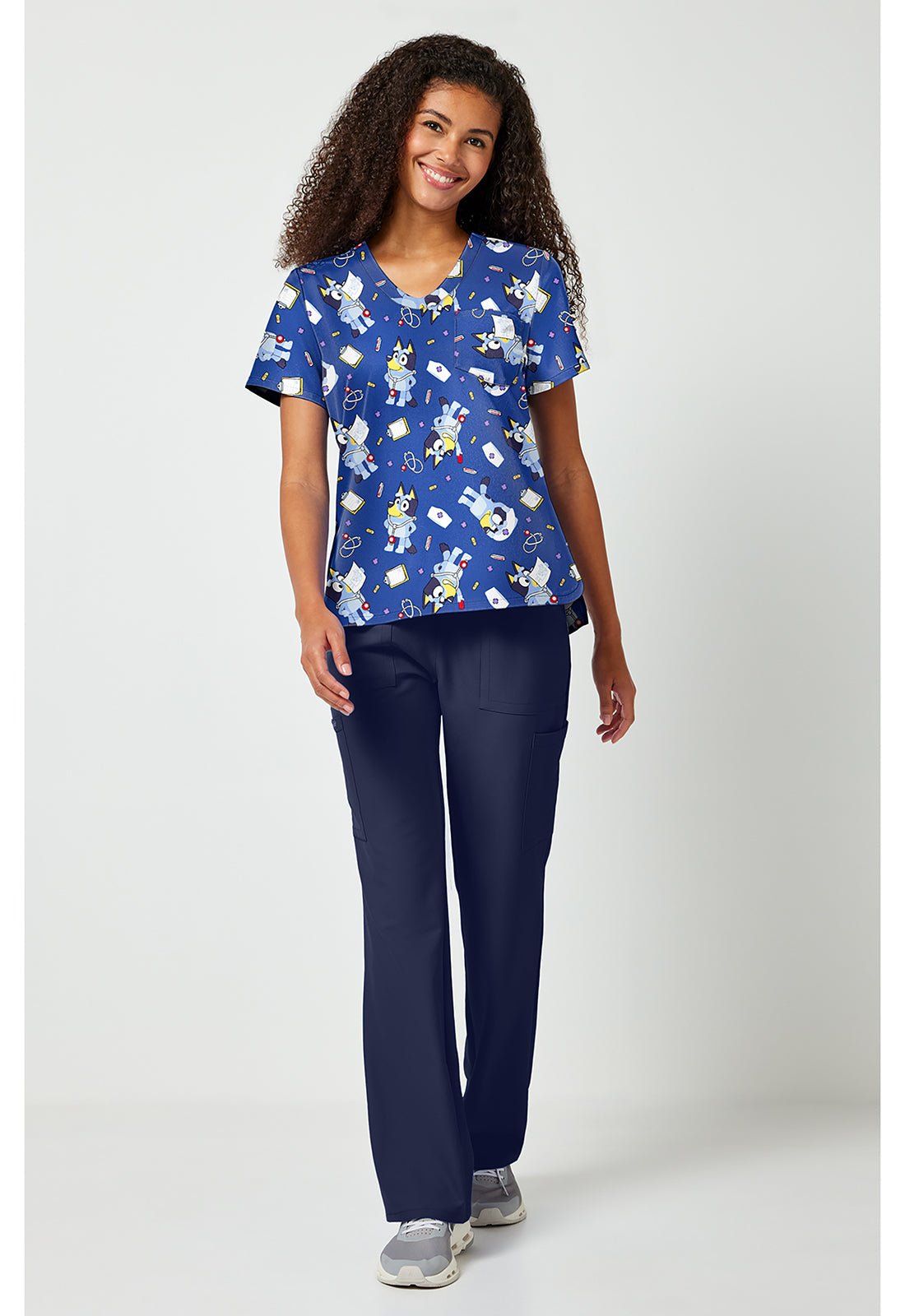 Bluey Tooniforms Licensed V Neck Scrub Top TF797 BYNB - Scrubs Select