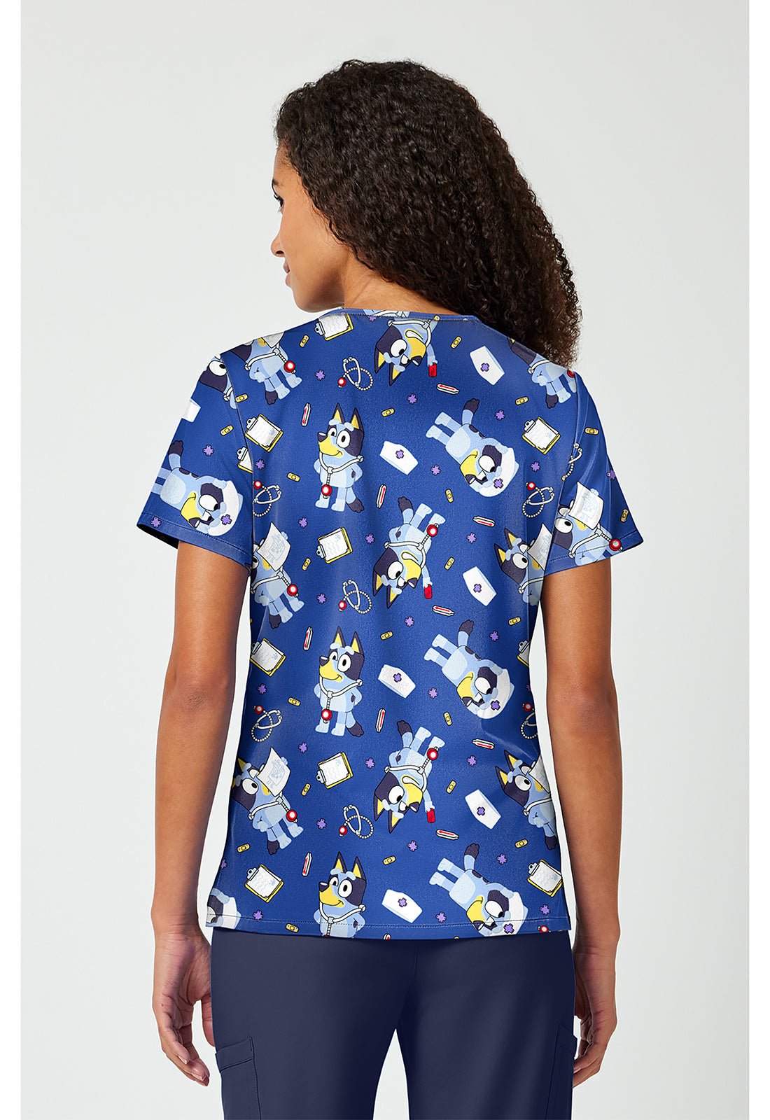 Bluey Tooniforms Licensed V Neck Scrub Top TF797 BYNB - Scrubs Select