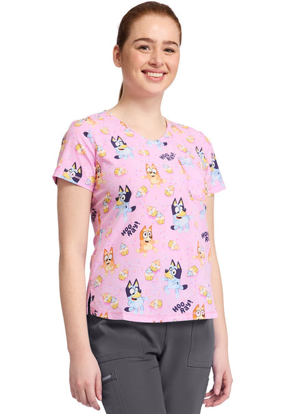 Bluey Tooniforms Rounded V Neck Scrub Top TF786 BYHC - Scrubs Select