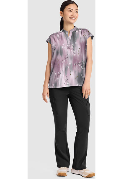 Blurrred Ditsy Healing Hands Journey Print Scrub V Neck Top HH912 BRDS - Scrubs Select