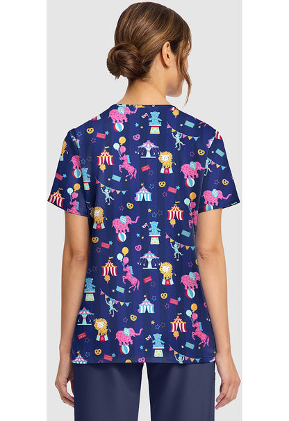 Carnival Party Cherokee Print V-Neck Scrub Top CK856 CNPY - Scrubs Select