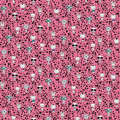 Cat Dickies Print V Neck Scrub Top DK700 PWSM - Scrubs Select