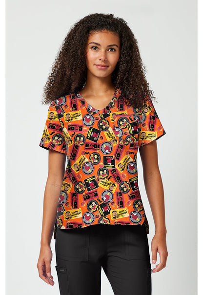 Charlie Brown Tooniforms Licensed Peanuts Halloween V Neck Scrub Top TF797 PNXP - Scrubs Select