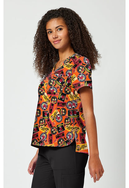 Charlie Brown Tooniforms Licensed Peanuts Halloween V Neck Scrub Top TF797 PNXP - Scrubs Select