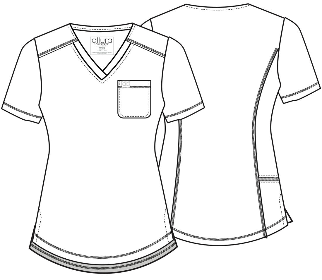 Cherokee Allura Scrubs Women's Tuckable V Neck Top CKA690 - Scrubs Select