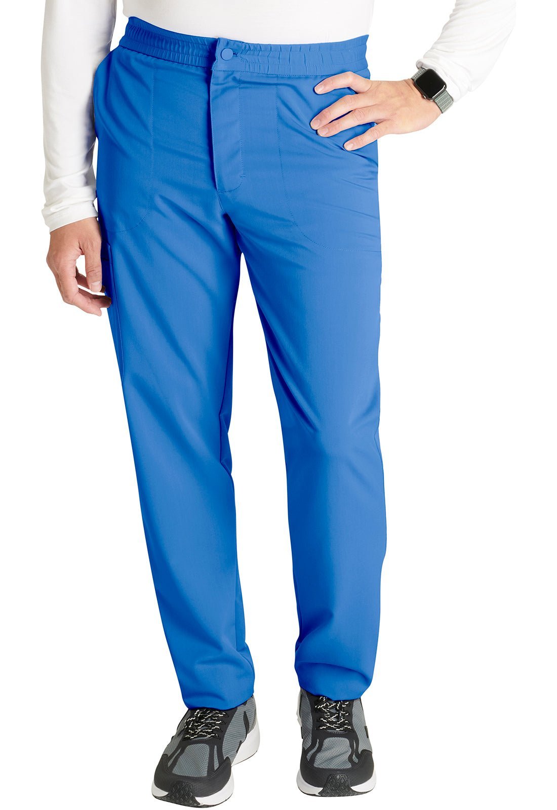 Cherokee Atmos Men's Button Front Scrub Pant CK131A in Black, Navy, Pewter, Royal - Scrubs Select