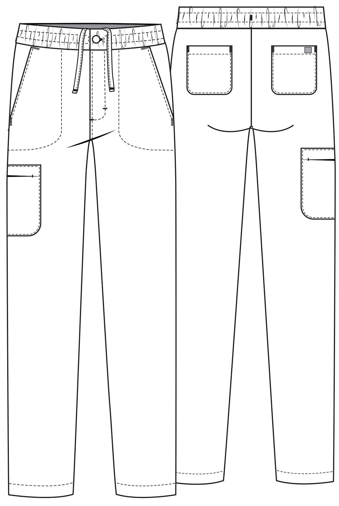 Cherokee Atmos Men's Button Front Scrub Pant CK131A in Black, Navy, Pewter, Royal - Scrubs Select