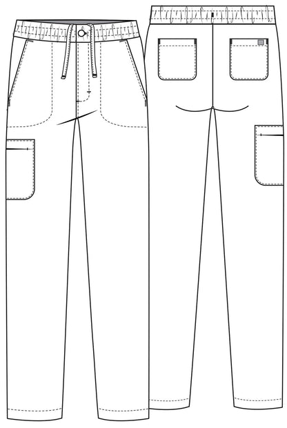 Cherokee Atmos Men's Button Front Scrub Pant CK131A in Caribbean, Ciel, Teal, Wine - Scrubs Select