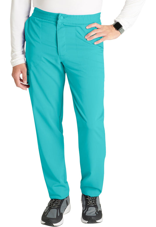 Cherokee Atmos Men's Button Front Scrub Pant CK131A in Caribbean, Ciel, Teal, Wine - Scrubs Select