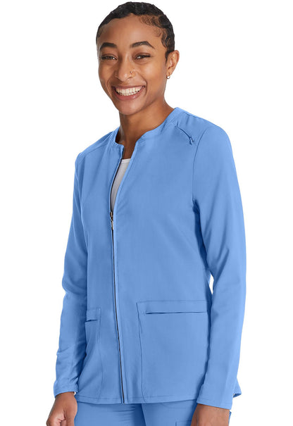 Cherokee Atmos Zip Front Jacket CK356A in Black, Ciel, Navy, Pewter, Royal - Scrubs Select