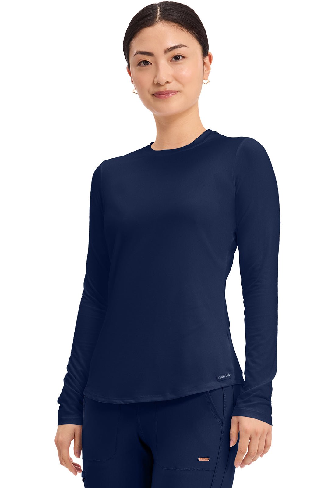 Cherokee Basics Scrubs Long Sleeve Underscrub Knit Tee CK773 - Scrubs Select