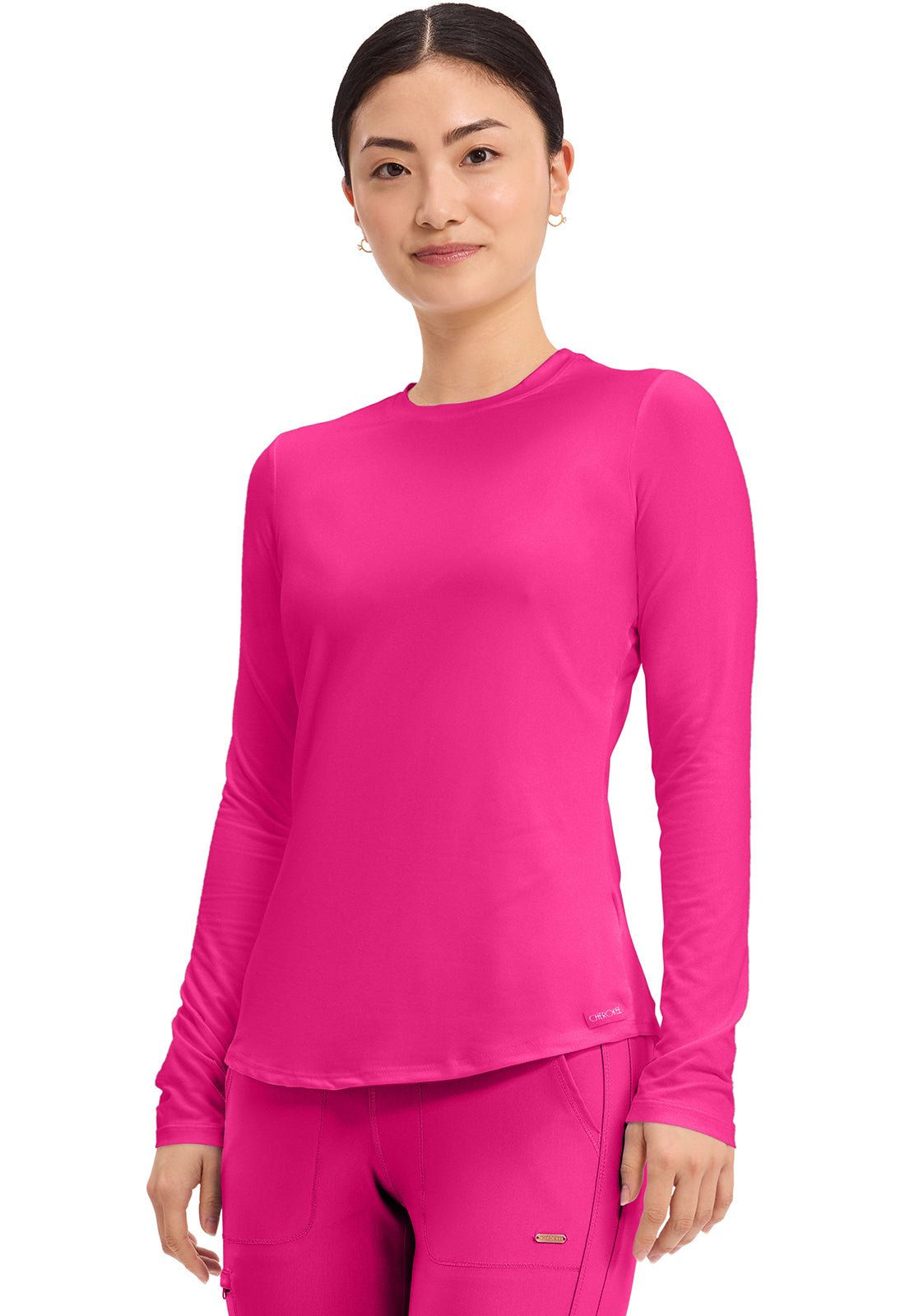 Cherokee Basics Scrubs Long Sleeve Underscrub Knit Tee CK773 - Scrubs Select