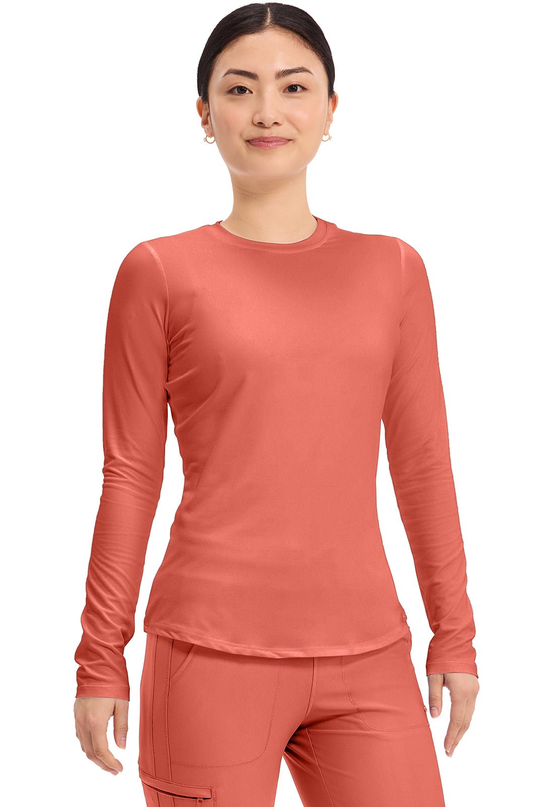 Cherokee Basics Scrubs Long Sleeve Underscrub Knit Tee CK773 - Scrubs Select