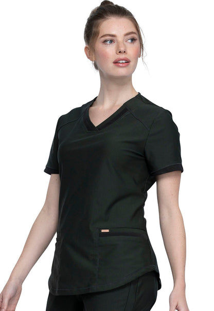 Cherokee Form Scrub V Neck Top CK840 in Iron, Masala, Ocean Ash, Olive Branch - Scrubs Select